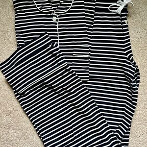 Navy blue and White Striped J Crew Pajama Set